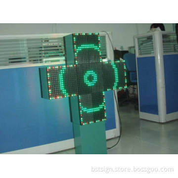 P16 Double Face Rg Outdoor LED Pharmacy Cross for Hospital